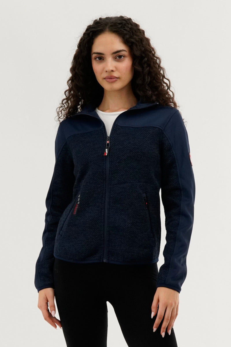 Canada Weather Gear Zip Up Knit Lightweight Jacket - Navy - Womens Lightweight Jackets - Canada Weather Gear