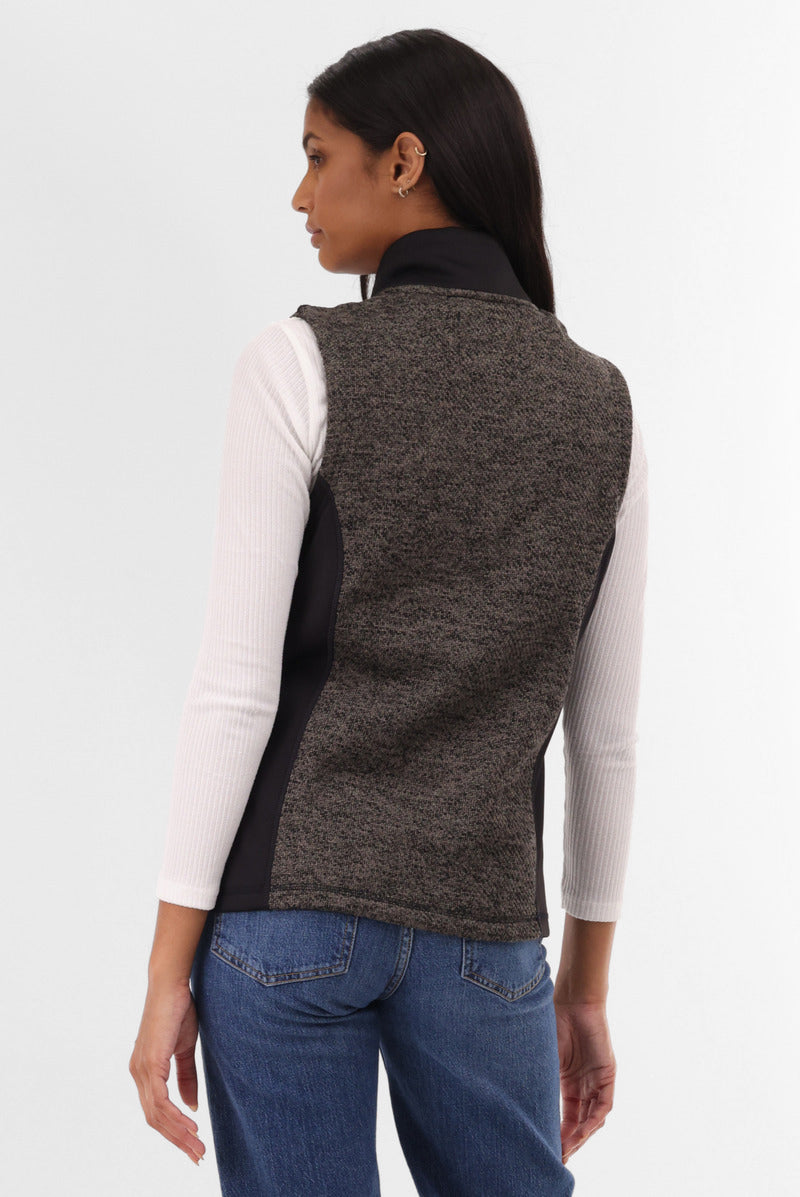 Canada Weather Gear Fleece Zip Up Vest - Black - Womens Vests - Canada Weather Gear