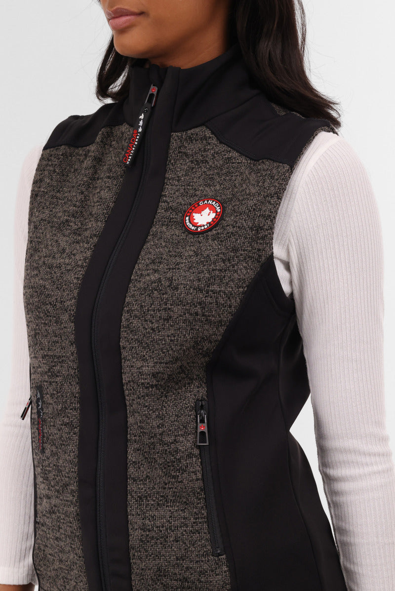 Canada Weather Gear Fleece Zip Up Vest - Black - Womens Vests - Canada Weather Gear