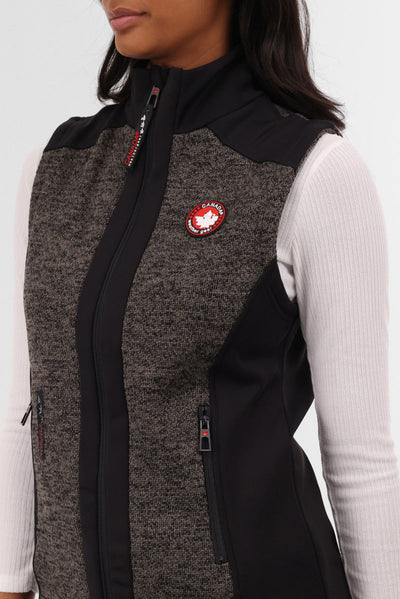 Canada Weather Gear Fleece Zip Up Vest - Black - Womens Vests - Canada Weather Gear