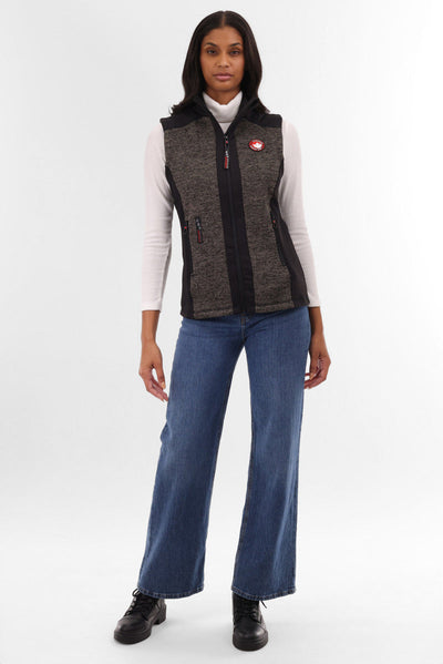 Canada Weather Gear Fleece Zip Up Vest - Black - Womens Vests - Canada Weather Gear