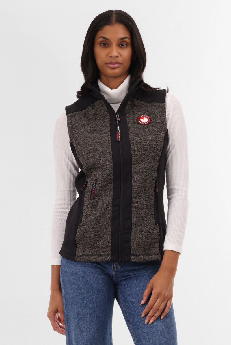 Canada Weather Gear Fleece Zip Up Vest - Black - Womens Vests - Canada Weather Gear