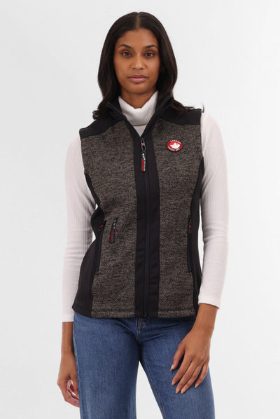 Canada Weather Gear Fleece Zip Up Vest - Black - Womens Vests - Canada Weather Gear