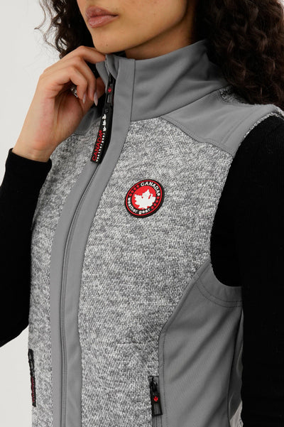 Canada Weather Gear Fleece Zip Up Vest - Grey - Womens Vests - Canada Weather Gear