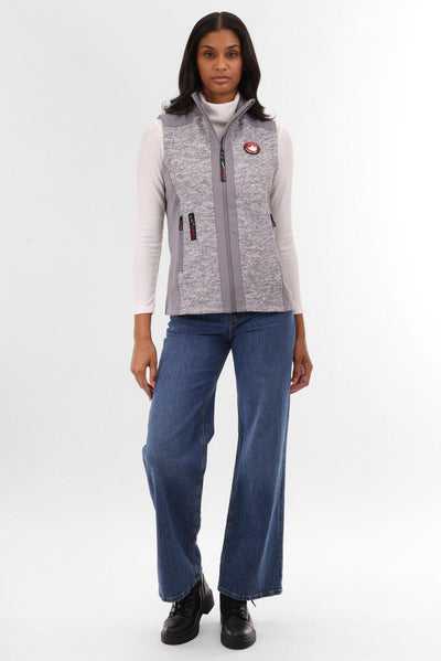 Canada Weather Gear Fleece Zip Up Vest - Grey - Womens Vests - Canada Weather Gear