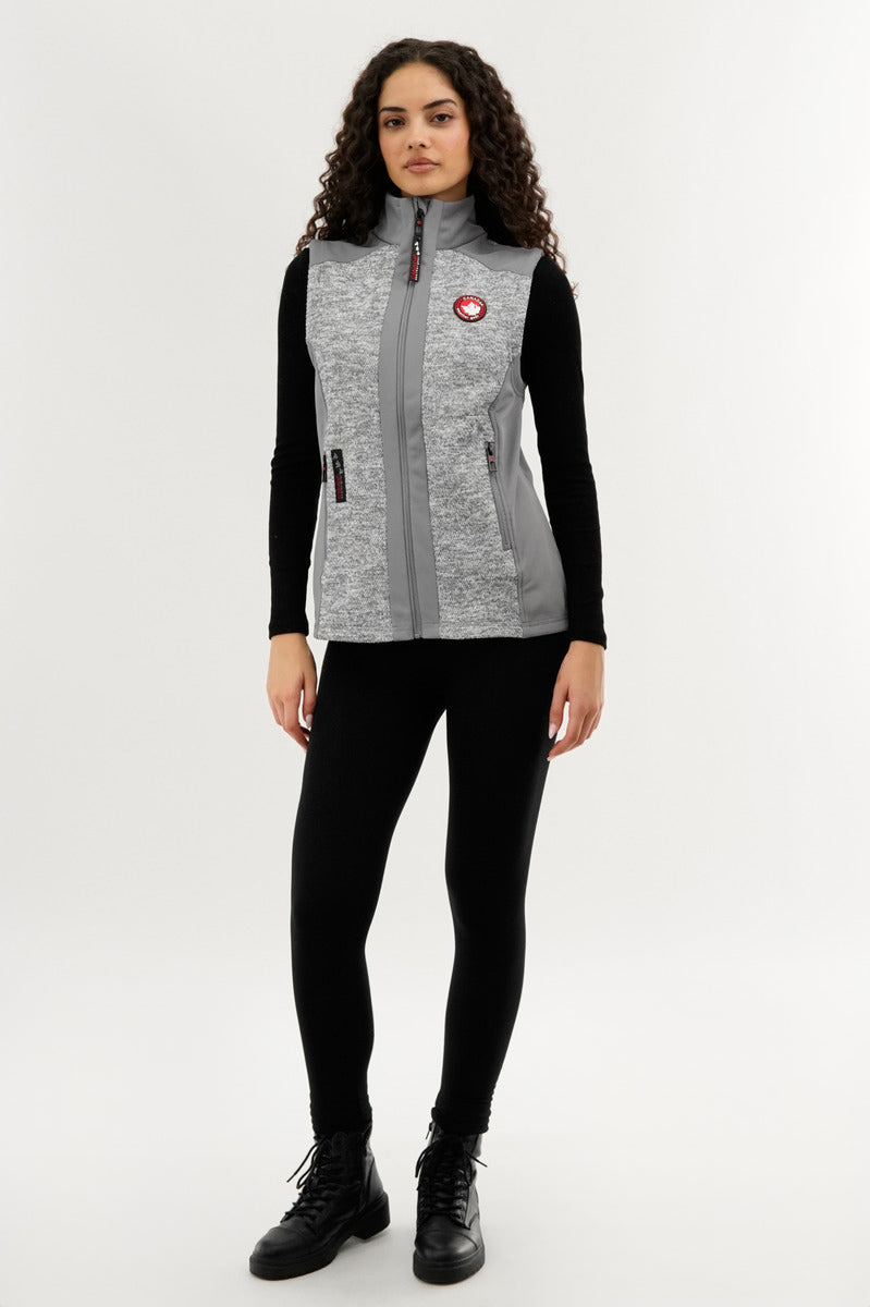 Canada Weather Gear Fleece Zip Up Vest - Grey - Womens Vests - Canada Weather Gear