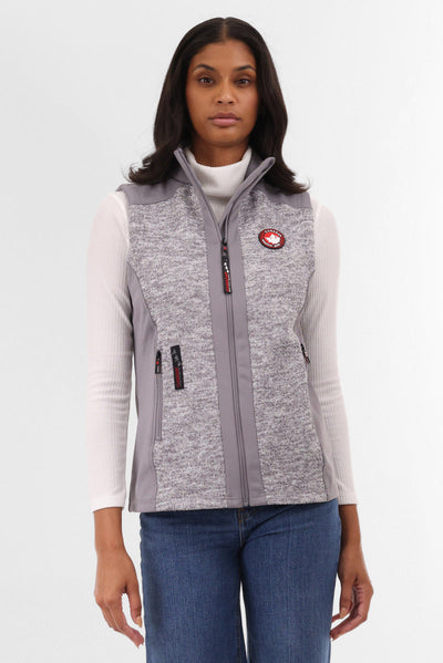 Canada Weather Gear Fleece Zip Up Vest - Grey - Womens Vests - Canada Weather Gear