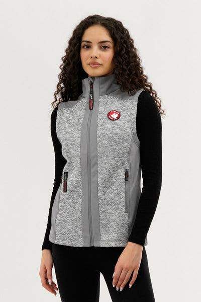 Canada Weather Gear Fleece Zip Up Vest - Grey - Womens Vests - Canada Weather Gear