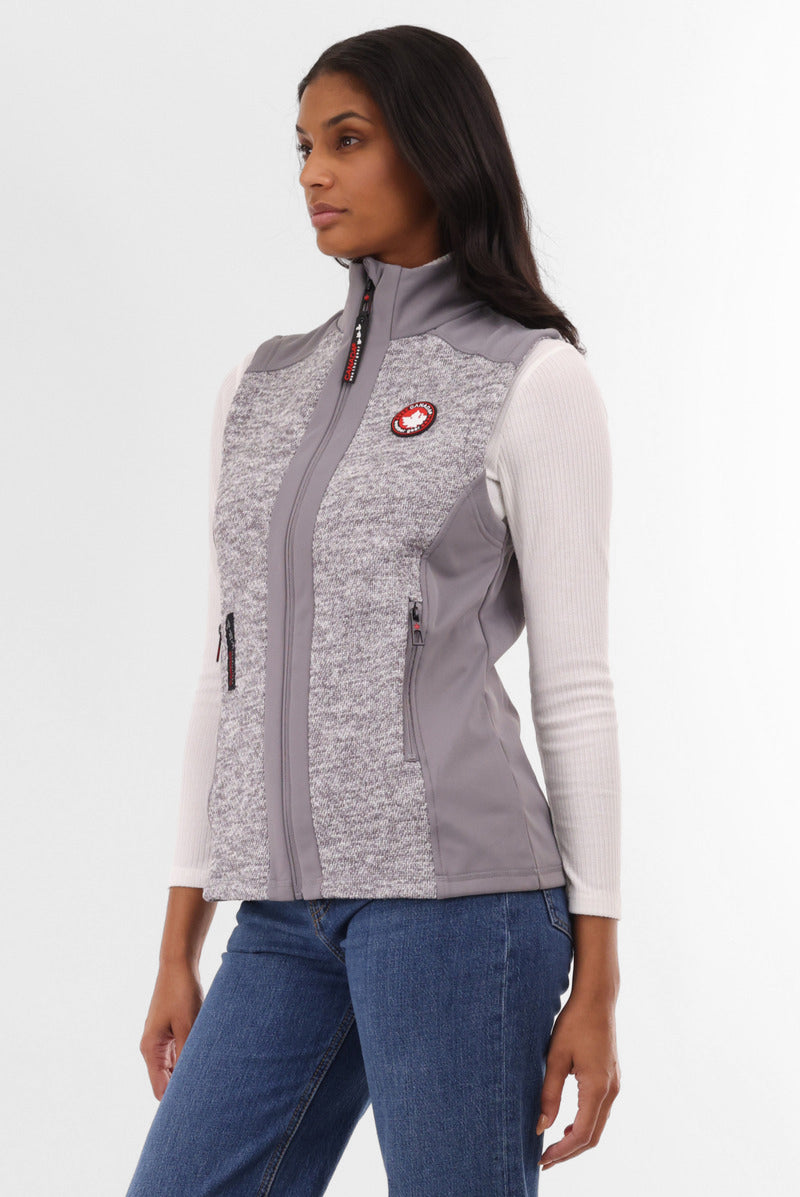Canada Weather Gear Fleece Zip Up Vest - Grey - Womens Vests - Canada Weather Gear
