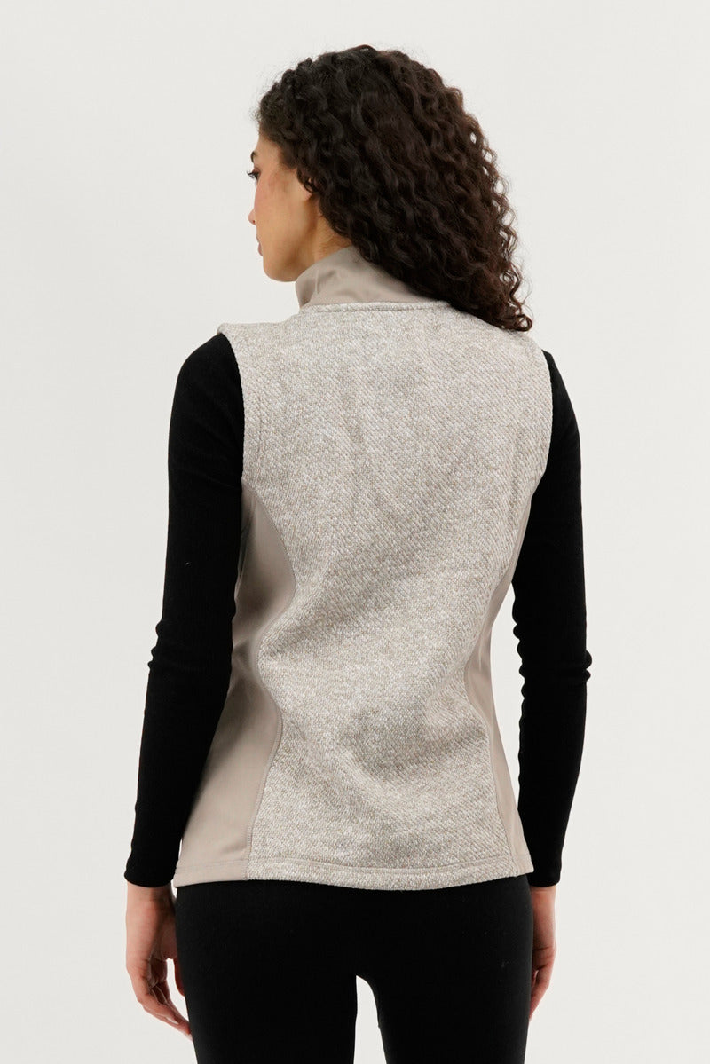 Canada Weather Gear Fleece Zip Up Vest - Cream - Womens Vests - Canada Weather Gear