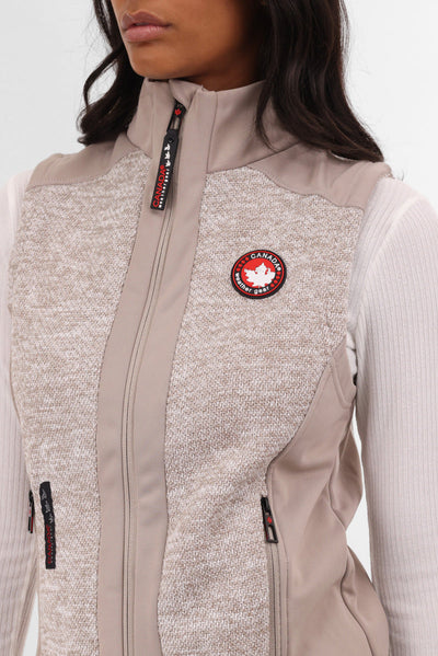 Canada Weather Gear Fleece Zip Up Vest - Cream - Womens Vests - Canada Weather Gear