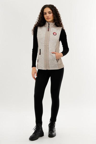 Canada Weather Gear Fleece Zip Up Vest - Cream - Womens Vests - Canada Weather Gear