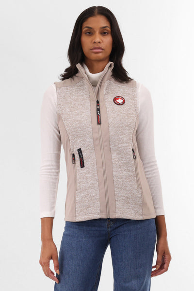 Canada Weather Gear Fleece Zip Up Vest - Cream - Womens Vests - Canada Weather Gear