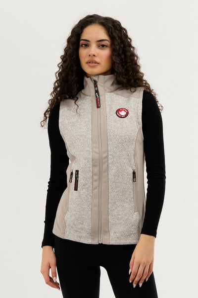 Canada Weather Gear Fleece Zip Up Vest - Cream - Womens Vests - Canada Weather Gear