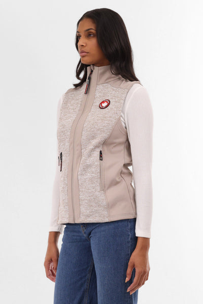 Canada Weather Gear Fleece Zip Up Vest - Cream - Womens Vests - Canada Weather Gear