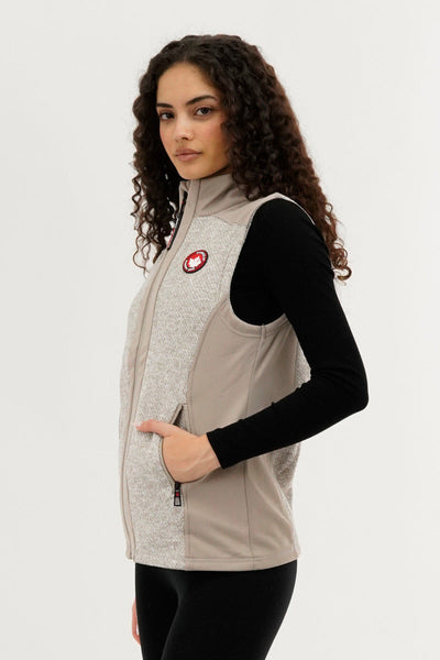 Canada Weather Gear Fleece Zip Up Vest - Cream - Womens Vests - Canada Weather Gear