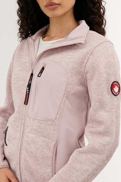 Canada Weather Gear Zip Up Knit Lightweight Jacket - Pink - Womens Lightweight Jackets - Canada Weather Gear