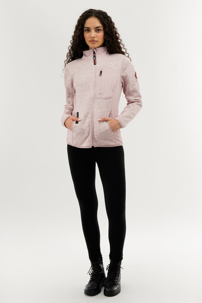 Canada Weather Gear Fleece Zip Up Lightweight Jacket - Pink - Womens Lightweight Jackets - Canada Weather Gear