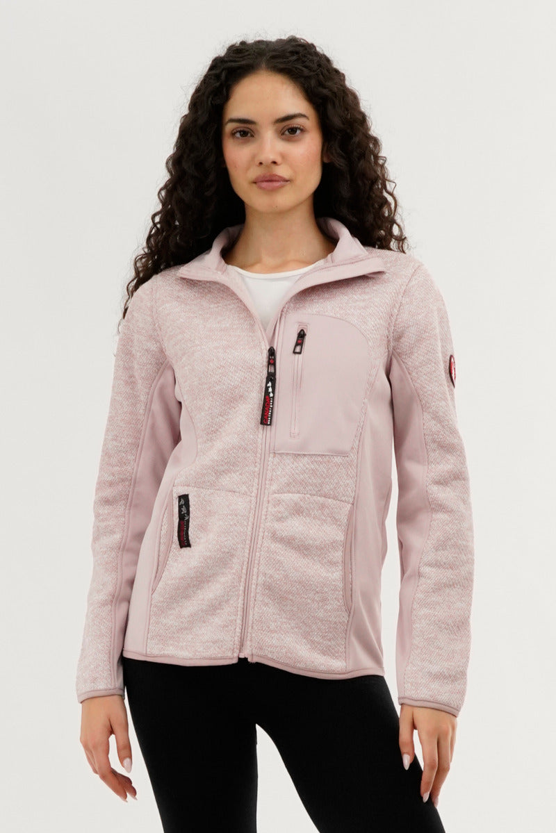 Canada Weather Gear Zip Up Knit Lightweight Jacket - Pink - Womens Lightweight Jackets - Canada Weather Gear