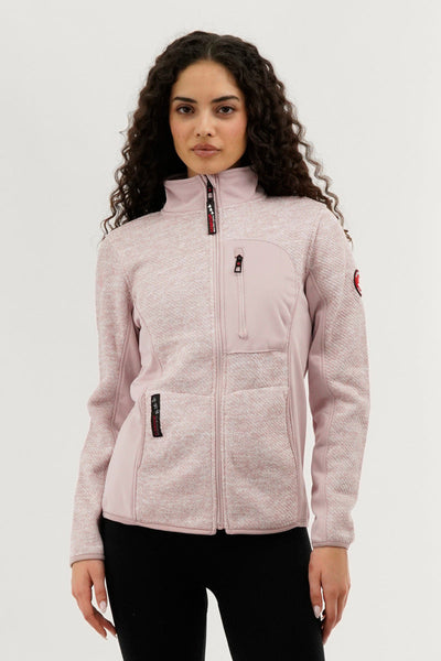 Canada Weather Gear Fleece Zip Up Lightweight Jacket - Pink - Womens Lightweight Jackets - Canada Weather Gear