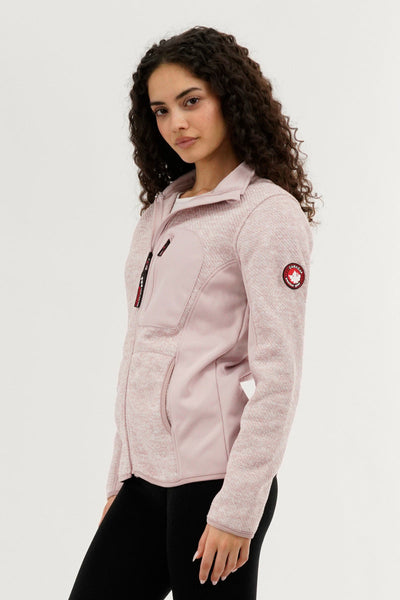 Canada Weather Gear Zip Up Knit Lightweight Jacket - Pink - Womens Lightweight Jackets - Canada Weather Gear