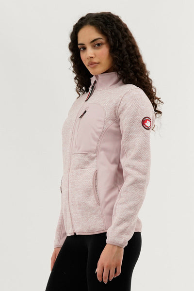 Canada Weather Gear Fleece Zip Up Lightweight Jacket - Pink - Womens Lightweight Jackets - Canada Weather Gear