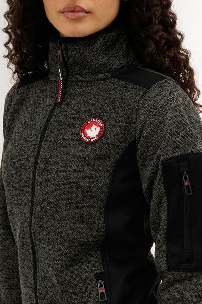 Canada Weather Gear Zip Up Sleeve Pocket Fleece Lightweight Jacket - Black - Womens Lightweight Jackets - Canada Weather Gear
