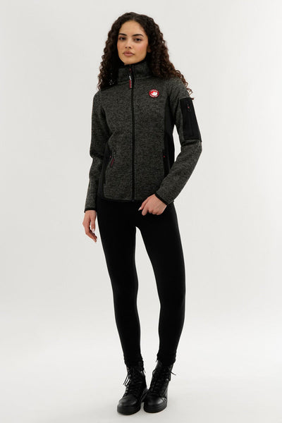 Canada Weather Gear Zip Up Sleeve Pocket Fleece Lightweight Jacket - Black - Womens Lightweight Jackets - Canada Weather Gear