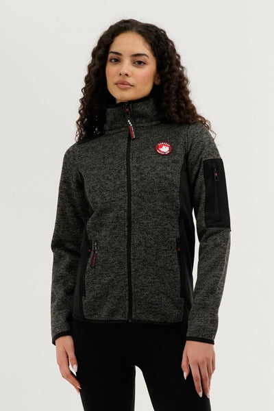 Canada Weather Gear Zip Up Sleeve Pocket Fleece Lightweight Jacket - Black - Womens Lightweight Jackets - Canada Weather Gear
