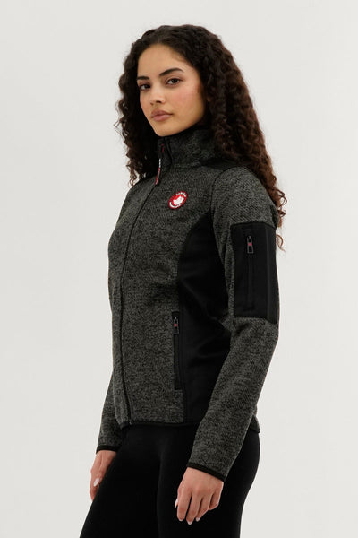 Canada Weather Gear Zip Up Sleeve Pocket Fleece Lightweight Jacket - Black - Womens Lightweight Jackets - Canada Weather Gear