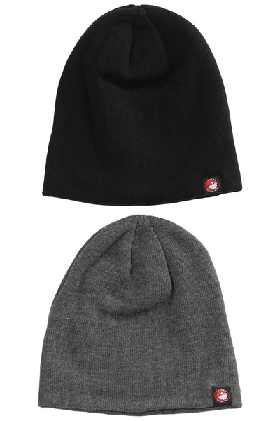 Canada Weather Gear 2 Pack Beanie Hat - Black - Mens Hats - Canada Weather Gear