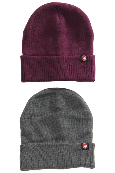 Canada Weather Gear 2 Pack Beanie Hat - Burgundy - Mens Hats - Canada Weather Gear