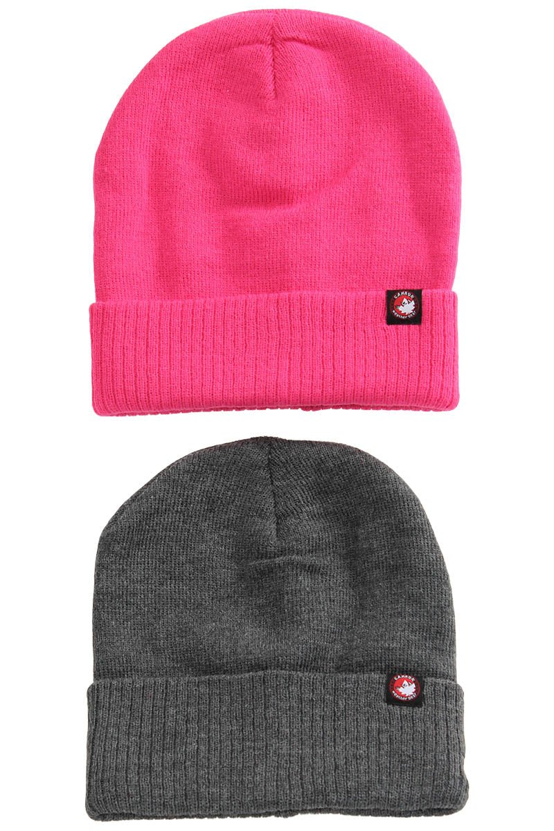 Canada Weather Gear 2 Pack Beanie Hat - Pink - Mens Hats - Canada Weather Gear