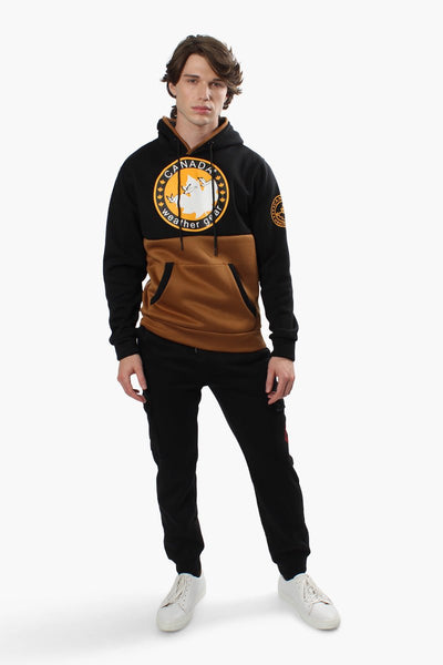 Canada Weather Gear Colour Block Hoodie - Brown - Mens Hoodies & Sweatshirts - Canada Weather Gear