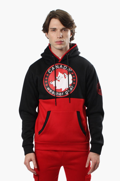 Canada Weather Gear Colour Block Hoodie - Red - Mens Hoodies & Sweatshirts - Canada Weather Gear