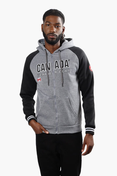Canada Weather Gear Contrast Sleeve Hoodie - Grey - Mens Hoodies & Sweatshirts - Canada Weather Gear