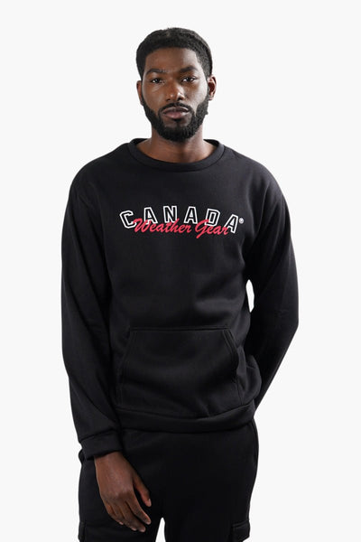 Canada Weather Gear Front Pocket Crewneck Sweatshirt - Black - Mens Hoodies & Sweatshirts - Canada Weather Gear