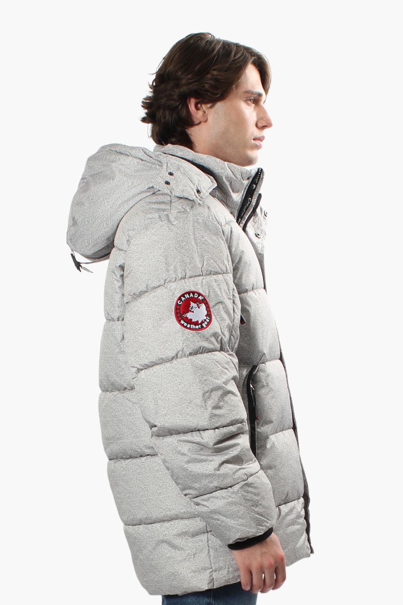 Canada Weather Gear Hooded Puffer Parka Jacket - Grey - Mens Parka Jackets - Canada Weather Gear