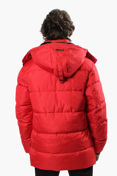 Canada Weather Gear Hooded Puffer Parka Jacket - Red - Mens Parka Jackets - Canada Weather Gear