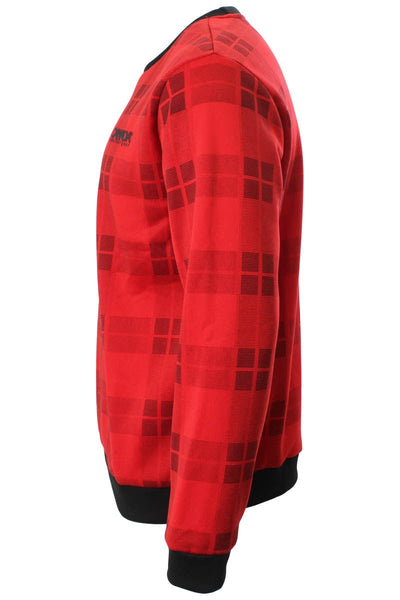 Canada Weather Gear Plaid Crew Neck Sweatshirt - Red - Mens Hoodies & Sweatshirts - Canada Weather Gear