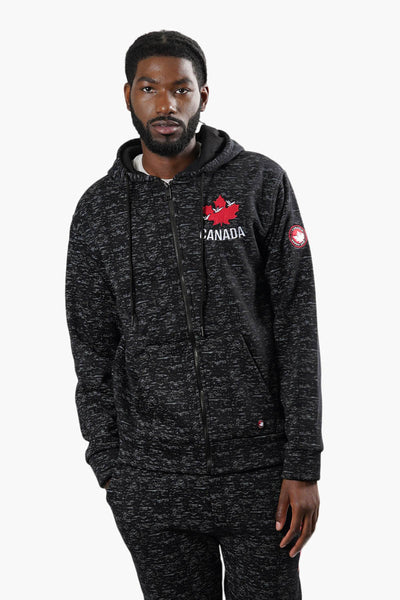 Canada Weather Gear Printed Front Zip Hoodie - Black - Mens Hoodies & Sweatshirts - Canada Weather Gear