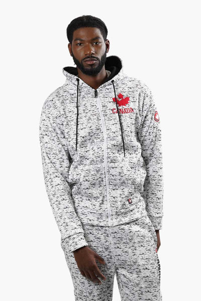 Canada Weather Gear Printed Front Zip Hoodie - White - Mens Hoodies & Sweatshirts - Canada Weather Gear