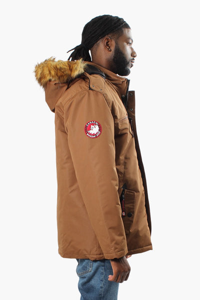 Canada Weather Gear Solid Hooded Parka Jacket - Brown - Mens Parka Jackets - Canada Weather Gear