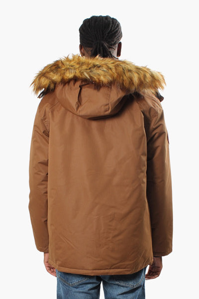 Canada Weather Gear Solid Hooded Parka Jacket - Brown - Mens Parka Jackets - Canada Weather Gear