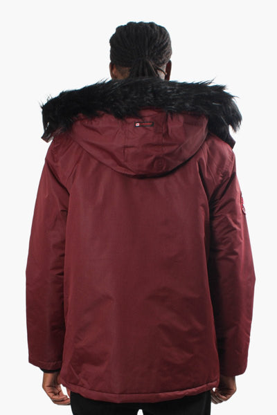 Canada Weather Gear Solid Hooded Parka Jacket - Burgundy - Mens Parka Jackets - Canada Weather Gear