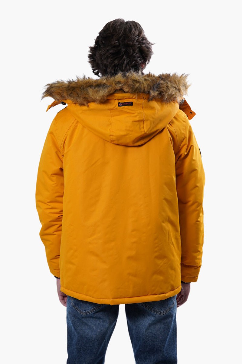 Canada Weather Gear Solid Hooded Parka Jacket - Yellow - Mens Parka Jackets - Canada Weather Gear