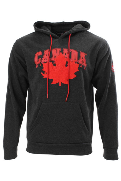 Canada Weather Gear Solid Logo Hoodie - Grey - Mens Hoodies & Sweatshirts - Canada Weather Gear