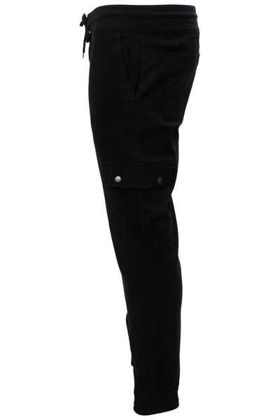 Canada Weather Gear Solid Tie Waist Cargo Pants - Black - Mens Pants - Canada Weather Gear
