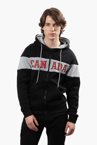Canada Weather Gear Stripe Front Zip Hoodie - Black - Mens Hoodies & Sweatshirts - Canada Weather Gear
