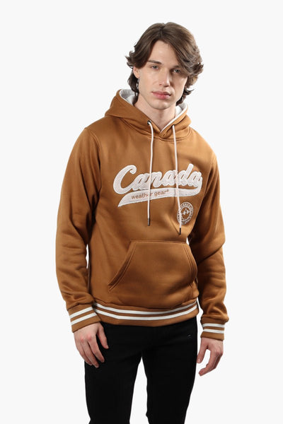 Canada Weather Gear Striped Cuff Hoodie - Brown - Mens Hoodies & Sweatshirts - Canada Weather Gear